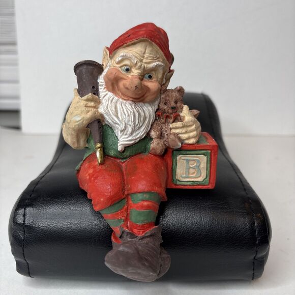 Unbranded Other - Christmas Elf Toymaker Figurine Teddy Bear ABC Block Rifle 5” Holiday Decor